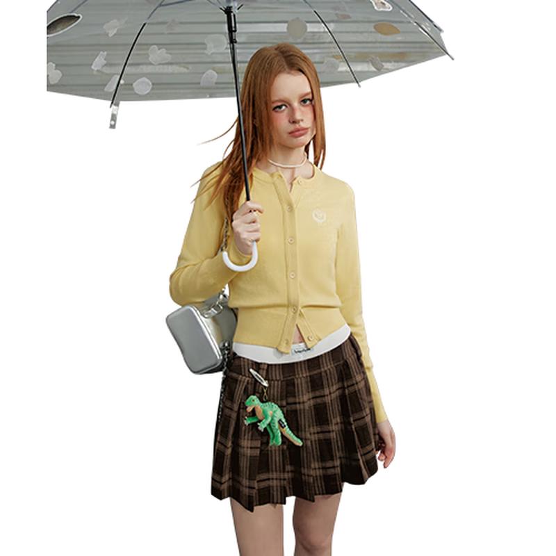 

UNIFREE Women s Yellow Knitted Cardigan L