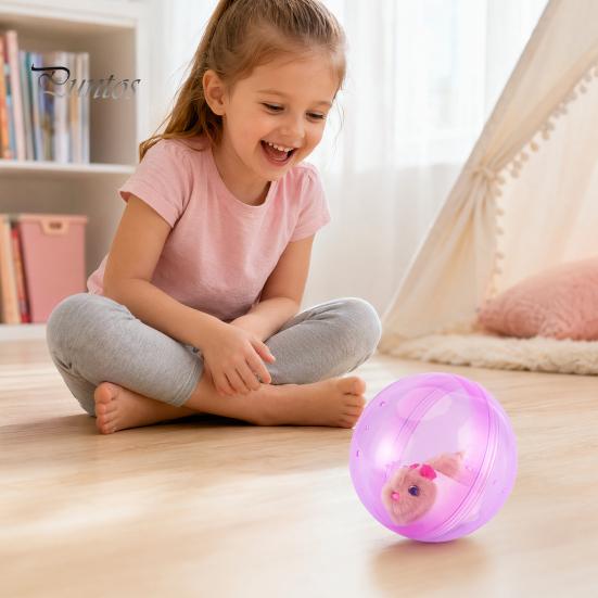 Moving Animal Toy Electric Automatic Rolling Hamster Ball, Ball with Plush Rabbit Inside, Toddler Pet Simulation Interactive Toy, Gift for Toddlers