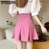 Chic Versatile Slim High-waisted Solid Umbrella Skirt Female Spring and Summer Personality Half-body Skirt Temperament A Line Skirt
