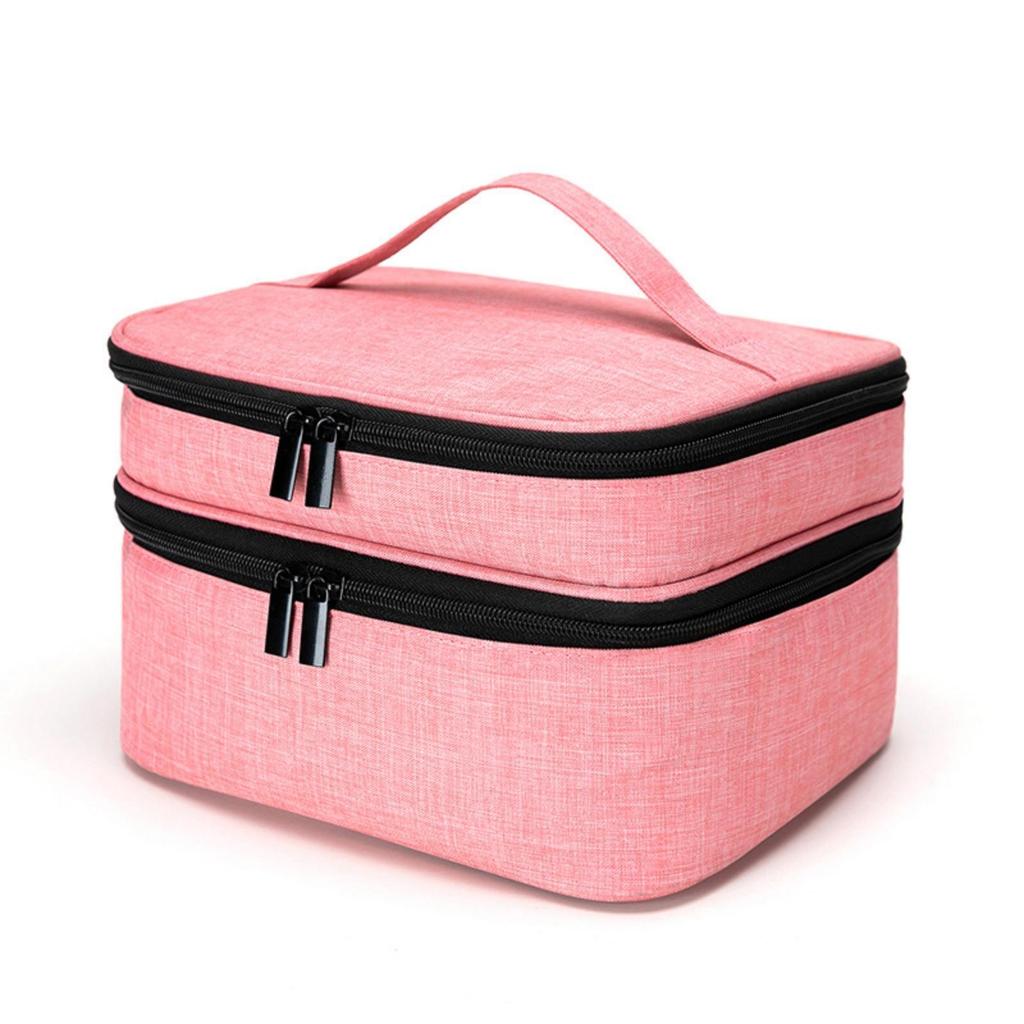 Cosmetic Bag with Carry Handle | Portable, Lightweight, Multi-Compartment Nail