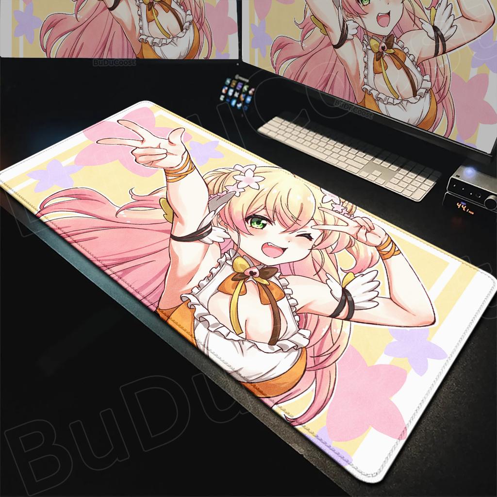 Hololive Kawaii Girl Momosuzu Nene Mousepad Large Laptop Office Rubber Cabinet Desktop Carpet XXL Non-slip Computer Keyboard Mat