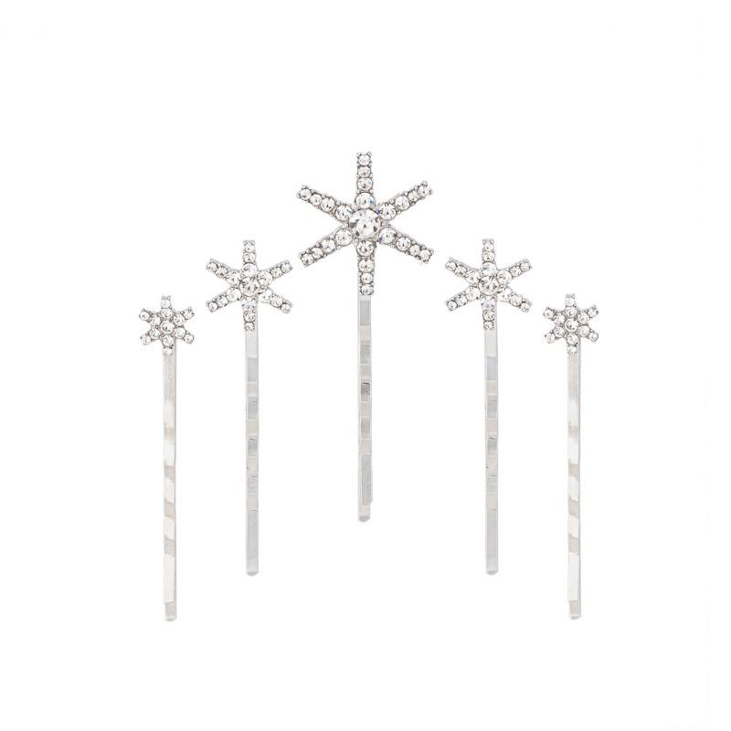 Alloy Snowflake Headgear Rhinestone Jewelry Fashion Autumn and Winter Ladies Diamond Hairpin Set