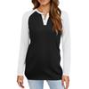 Women's T Shirt Color Block Button Long Sleeve Daily Weekend Fashion Basic V- Neck Regular Top