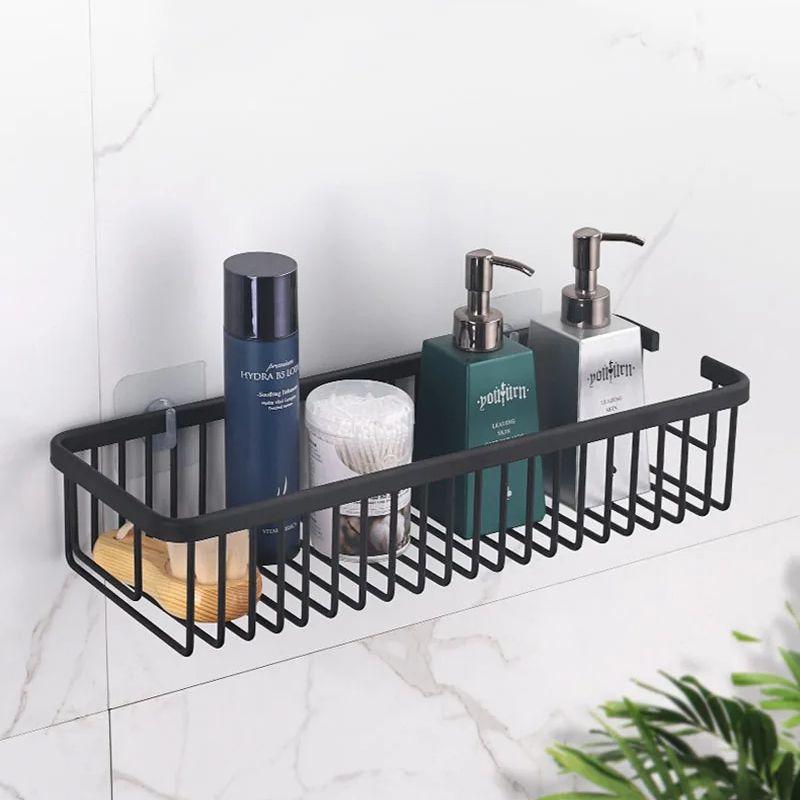 Aluminum Bathroom Storage Basket White/Black Free Nail Toilet Shower Storage Shelf Wall Hanging Bathroom Shelf