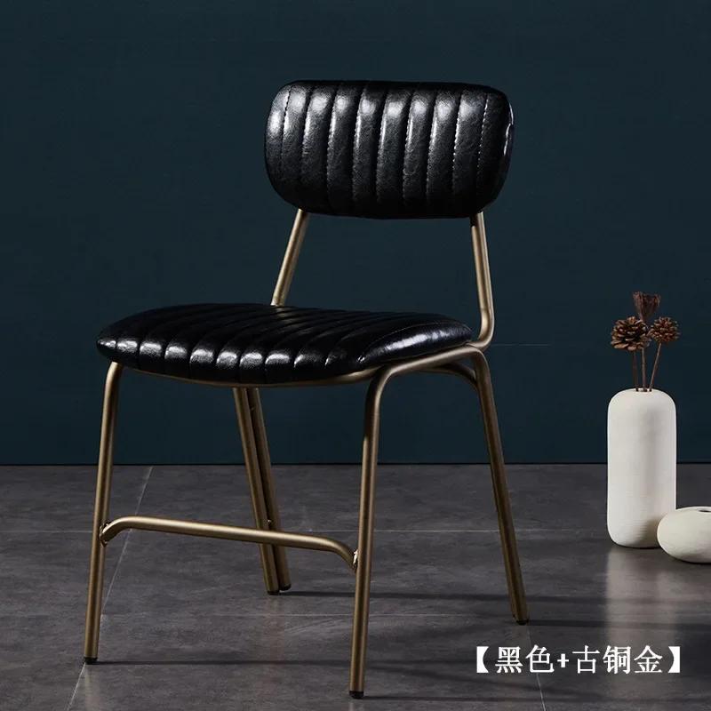 Gold LegsErgonomic Leather Dining Chairs Metal Backrest Leg Restaurant Dining Chairs Soft Patio Upholstered Sedie Dining Room