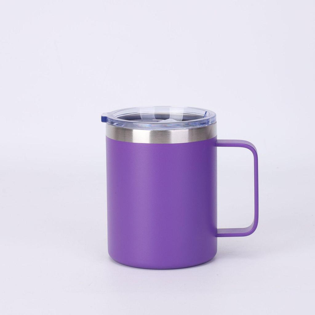 12oz/14oz Stainless Steel Vacuum Flask Mug with Lid & Handle