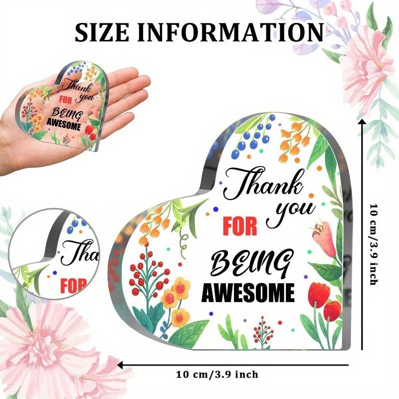 Thank You for Being Awesome Gift - Motivational Acrylic Keepsake for Coworkers & Sisters