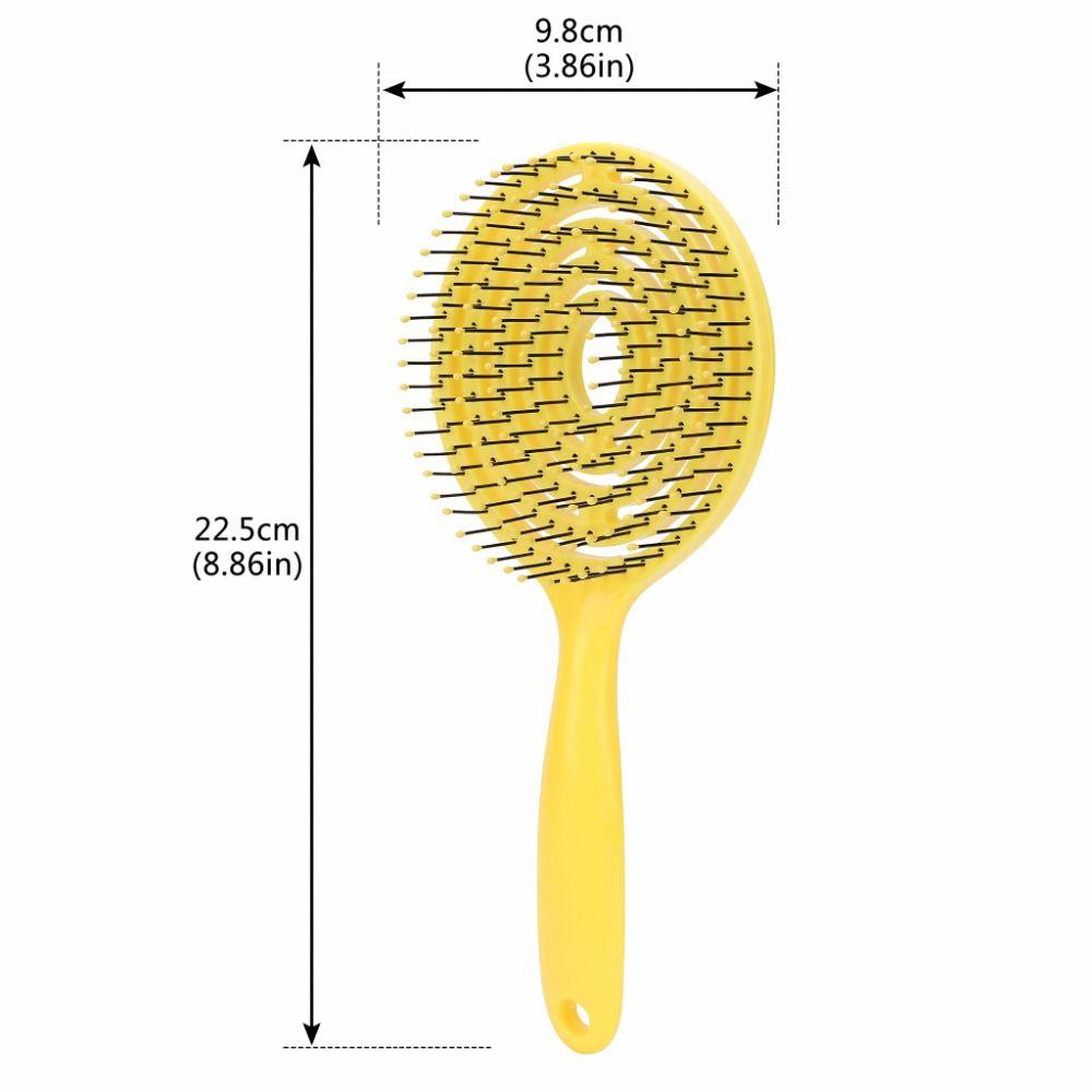 Round Head Hair Straightening Comb Super Soft Glides Vented Detangling Hair Brush For Curly Hair