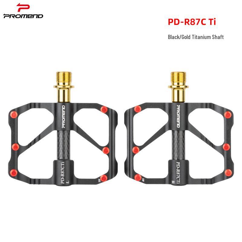 PROMEND 86T Mountain Bike Pedals - Titanium Axle, Carbon Tube, 3 Bearings, Road Cycling Pedals