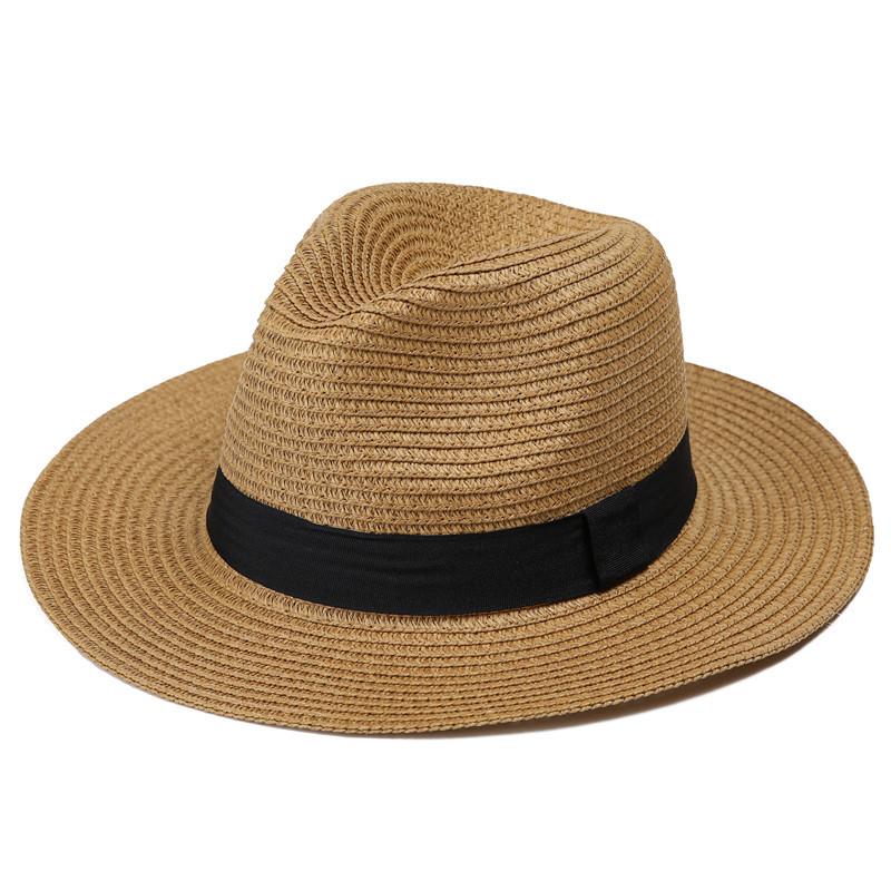 Hat Men'S Summer Tide Travel Vacation Beach Wide Edge Sun Protection Sun Men'S Sunshade Top Hat Panama Straw Hat Women