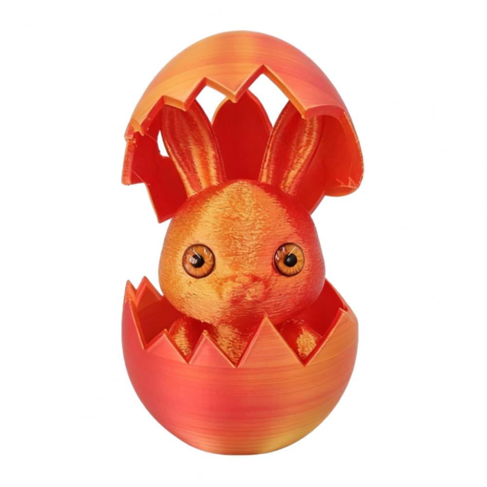 3d Printed Egg Decoration Easter Egg Ornament Easter Bunny Ear Egg Ornament with Detachable Figurine 3d Printed Holiday