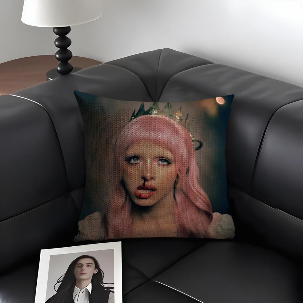 

MMelanie MartinezZ Singer Cushion Cover Natural Linen Organic Fabric DoubleSided Printing Sofa Home Decor Gift Pillow Case 30x30cm