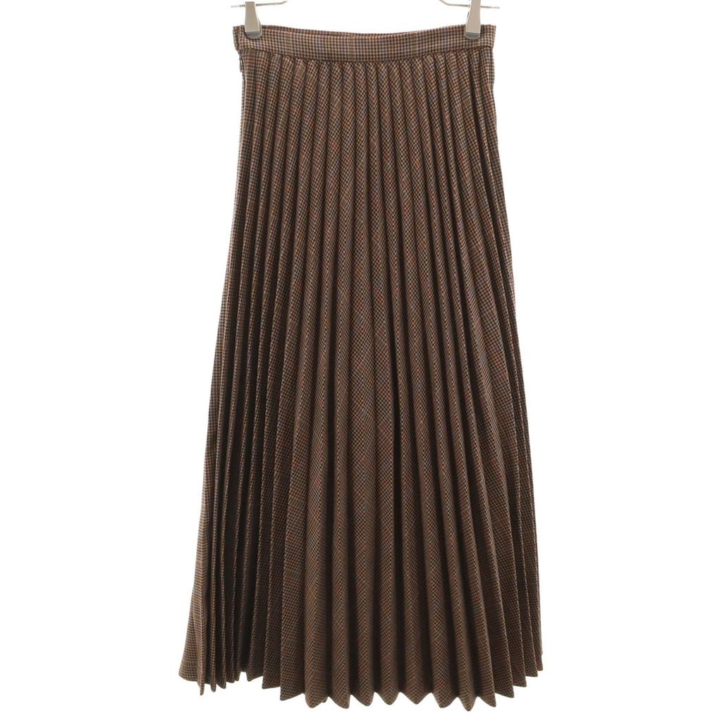 MAISON SPECIAL Staggered pattern Long length Pleated skirt 36 Brown Women Used