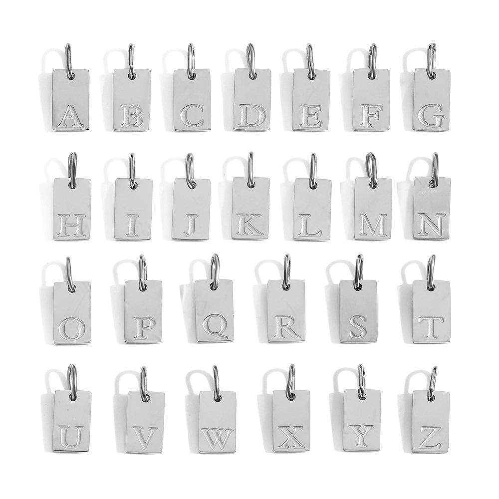 Gold-Plated Alphabet Pendant Accessories – 26 English Letters Stainless Steel for DIY Jewelry