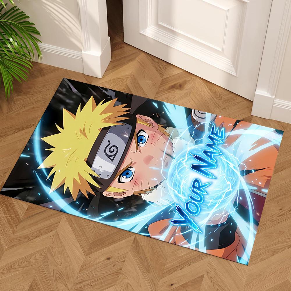 Naruto Character Customize Text Area Rug Perfect for Decorate Room Playrooms Study Room Dining Room Anti-slip Rug Anime Office Decor Wedding Party Gif