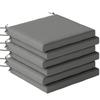 Set of Cushions for Dining Chairs 46x42x7 Cm 6 Pieces with Washable Cover and Ties Waterproof Anti-UV Dark Grey