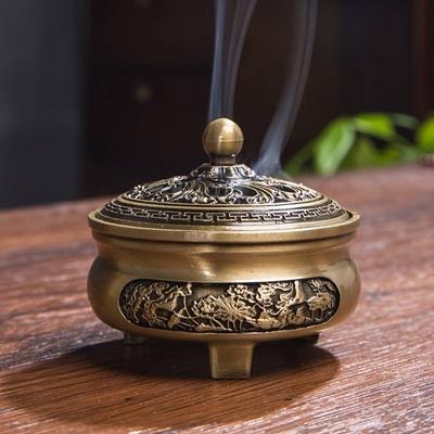 1 Copper Incense Burner, Antique Alloy, Buddhist Incense Burner, Family Tea Room Incense Burner, Home Decoration