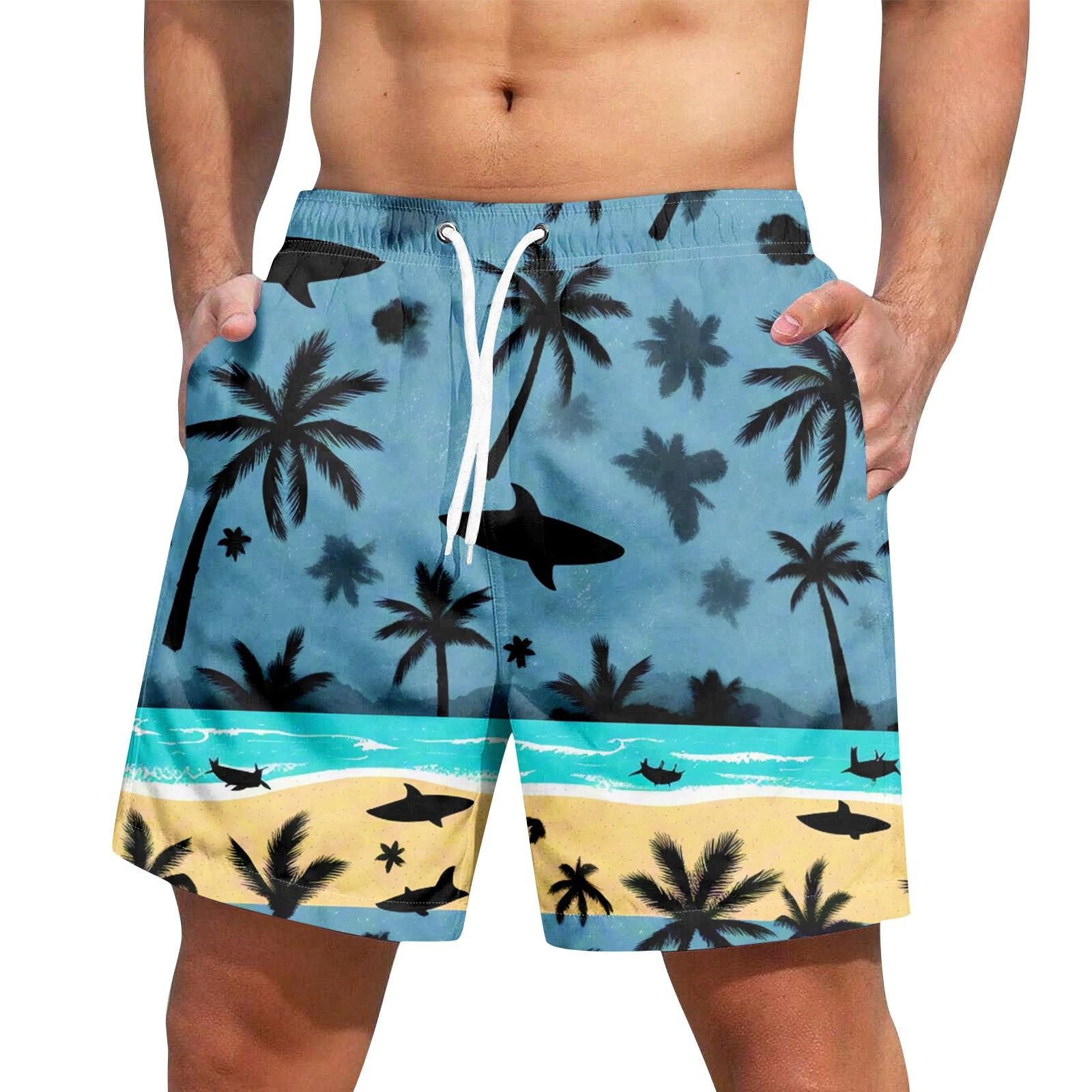 

Мужские гавайские шорты на шнуровке, повседневные брюки L жёлтый