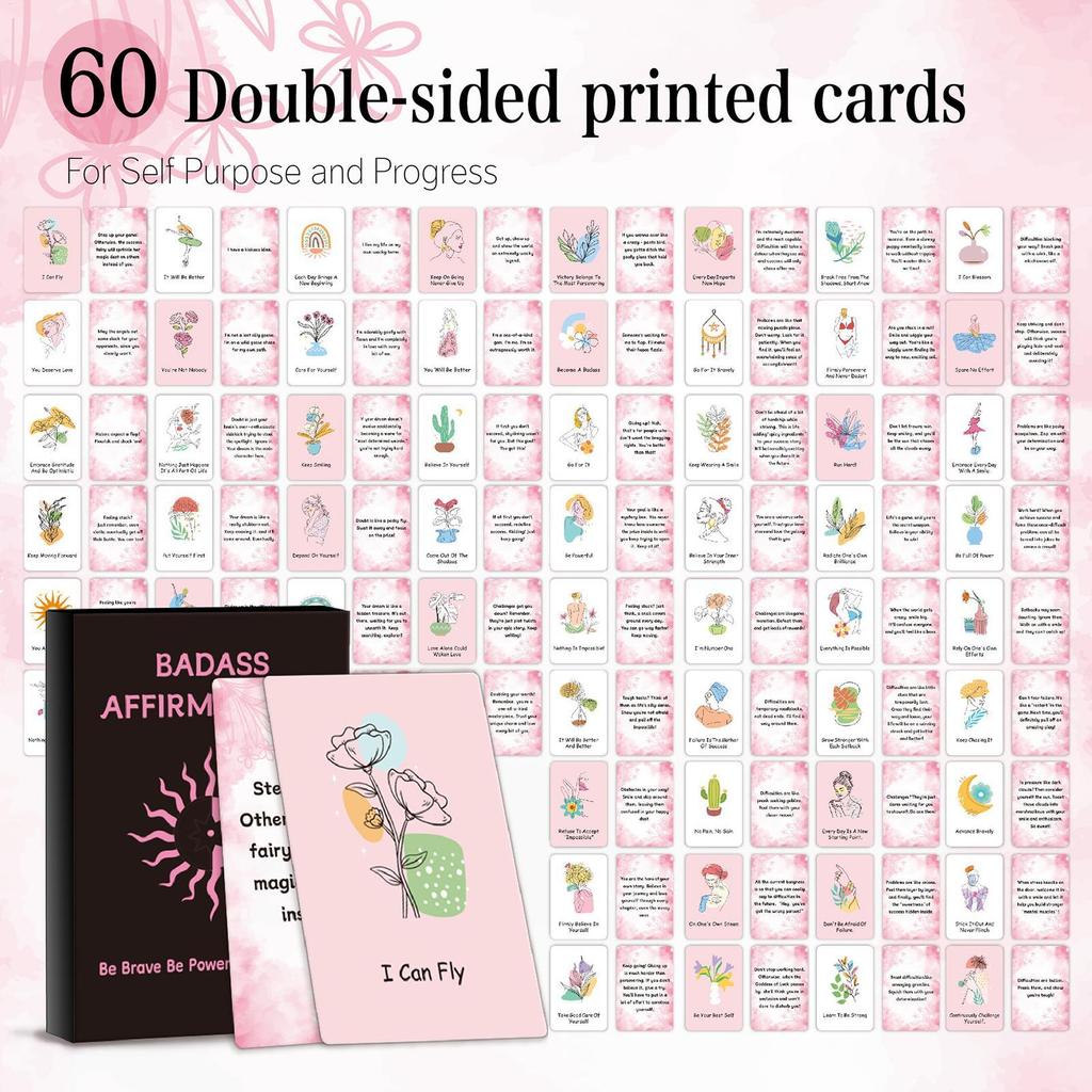 Positive Affirmations Cards 60 Pieces Daily Inspirational Affirmations For Women Quote Spiritual Self Care Products For Goal