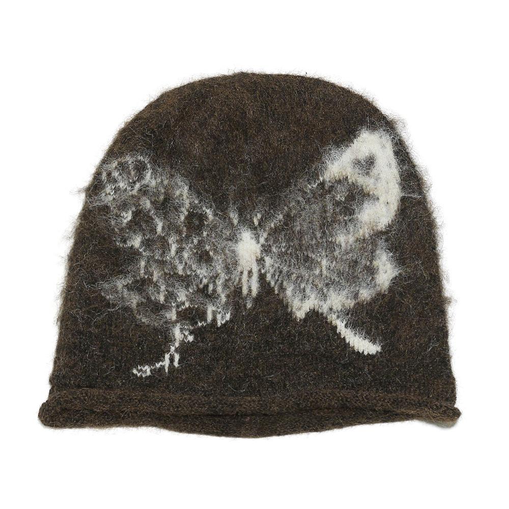 Ins Korean Version Knitted Hat Women's Winter Big Head Circumference Shows a Small Face Cold Hat Loose Bag Head Hat Butterfly Pile Hat Women