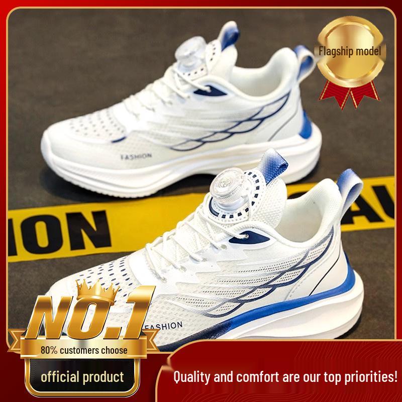 

Boys Summer 2025 Breathable Mesh Sports Shoes with Rotating Buckle for Basketball and Running Size 39