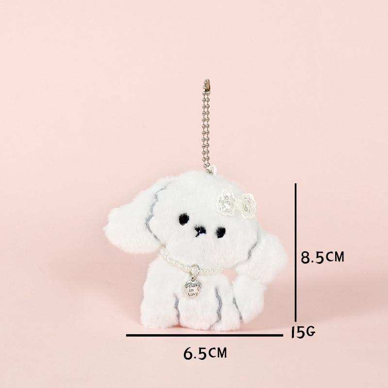 Cartoon Doll Dog Pendant Lace Bow Cute Dog DIY Knot Keychain Bag Pendant Couple Friend Student Birthday Gift