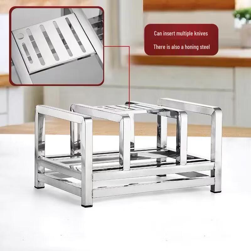 Heavy-Duty Stainless Steel Chopping Board & Knife Organizer