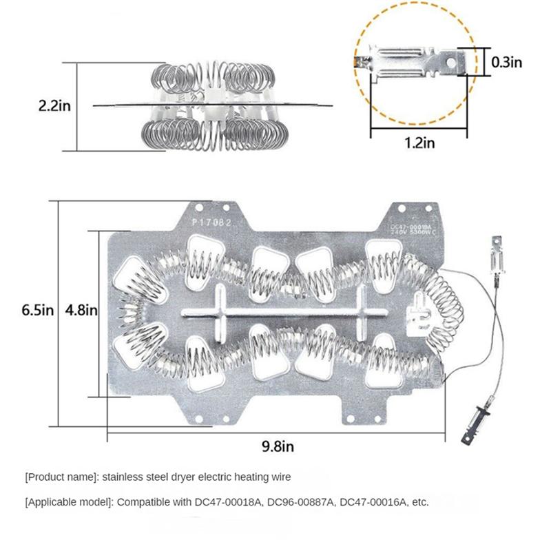 A20F-DC47-00019A Dryer Heating Elements Kit For For , Maytag, Kenmore Dryers DC96-00887A+DC47-00016A+DC47-00018A