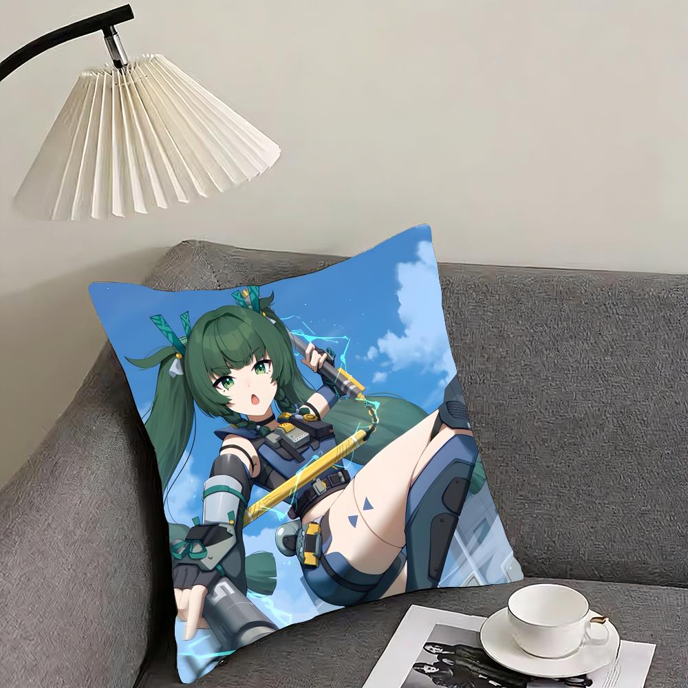 

QQingyi ZenlessS Zone Zero Game Cushion Cover Pillowcase Ultra Soft Skin Friendly Fabric Cloud Like Comfort Concealed Zipper 30x30cm