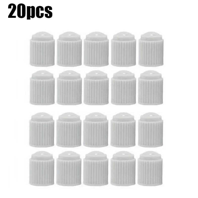 20Pcs Car Tire Tyre Valve Caps with O Rubber Ring Dust Covers Plastic Black Grey Red Stem Valve Caps for Cars Motorcycles Bike