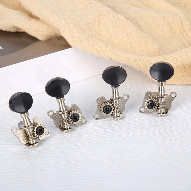 Classical Style Ukulele Tuning Pegs Machine Heads Replacement 2L + 2R Tuners with Mouting Screws Easy To Install