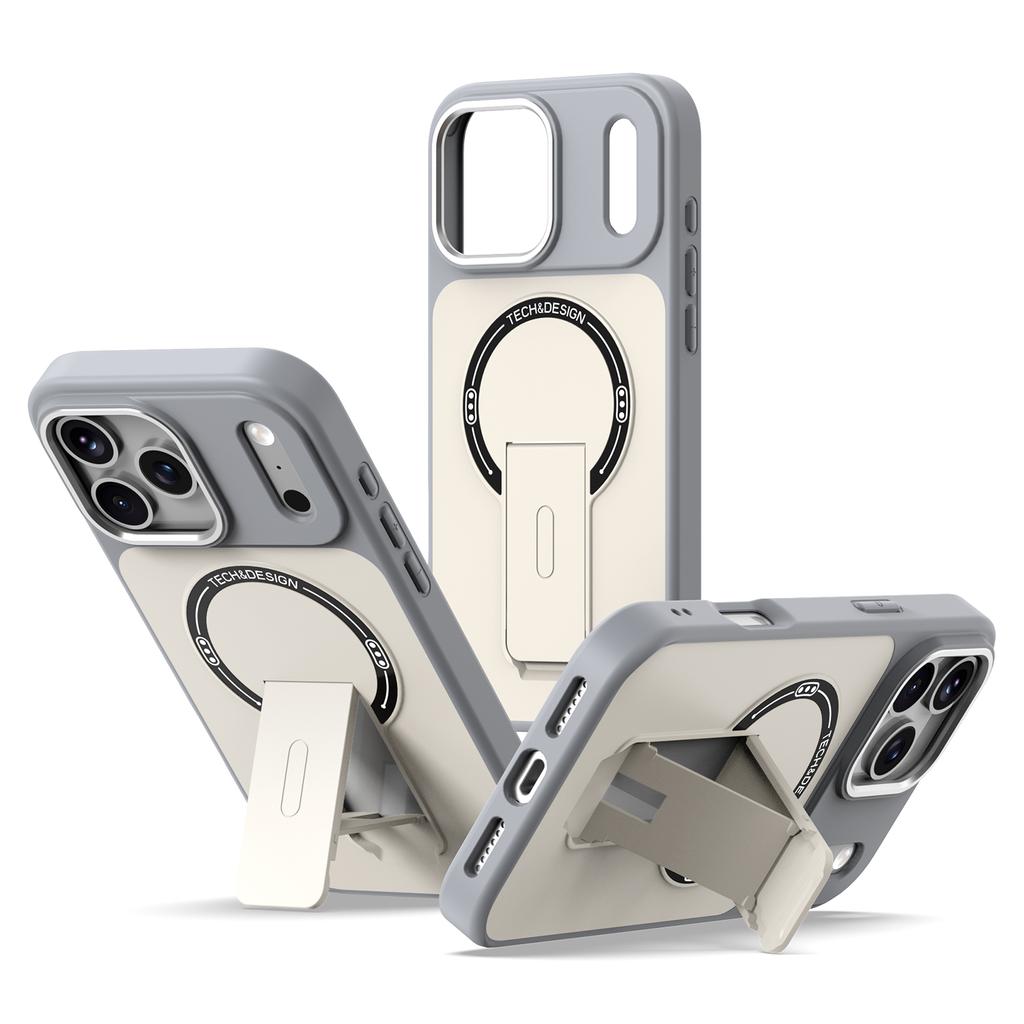 For iPhone 17 Pro Max Case Compatible with MagSafe Foldable Kickstand Shockproof TPU + PC Phone Back Cover