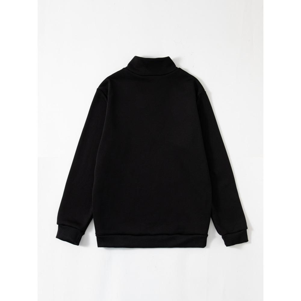 Men's LOVE Geometric Heart Printed Round Neck Half Zipper Sweater Loose Sweater Autumn/Winter Casual Sweater