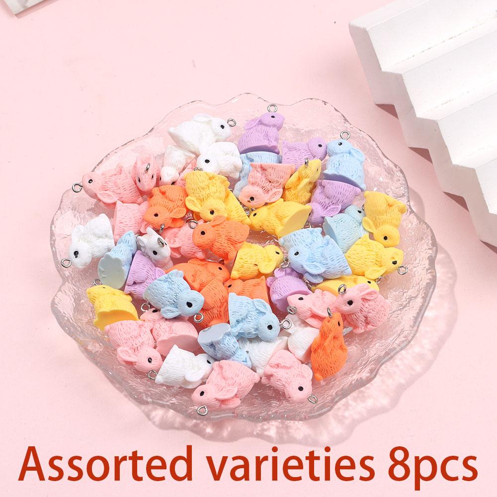 2/4/8pcs Resin Material Easter Rabbit Pendant Rabbit Animal Decoration DIY Jewelry Making Bracelet Necklace Keychain Phone Chain Beads Wedding