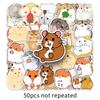 50pcs Waterproof Hamster Cartoon Stickers for DIY Kids' Water Bottles & Suitcases