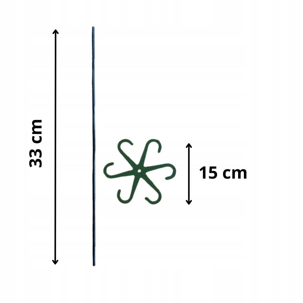 Podpora do roślin kwiatów podpórka podpórki mocna chwytak z prętem m15cm x3
