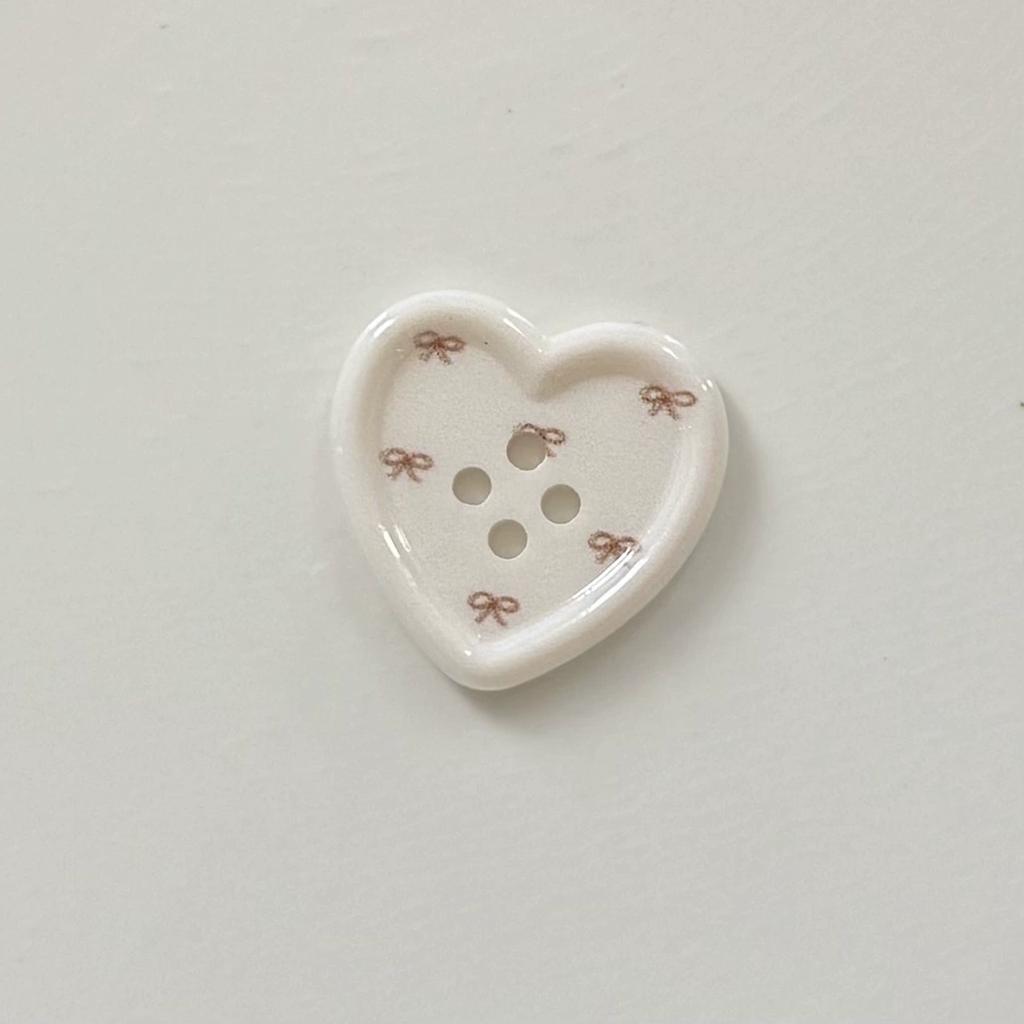 10Pcs Milk Coffee Color Heart Resin Buttons Women Kids Clothing Craft Button Sewing Accessories DIY Deco for Hair Clips Hairpins
