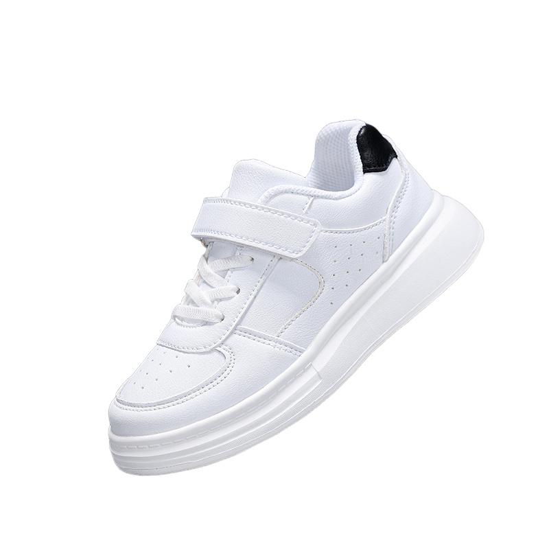 

Kids Sports Shoes Lightweight Comfortable Non-Slip Leather Casual Sneakers Classic Black Unisex Breathable for Running Athletic 28