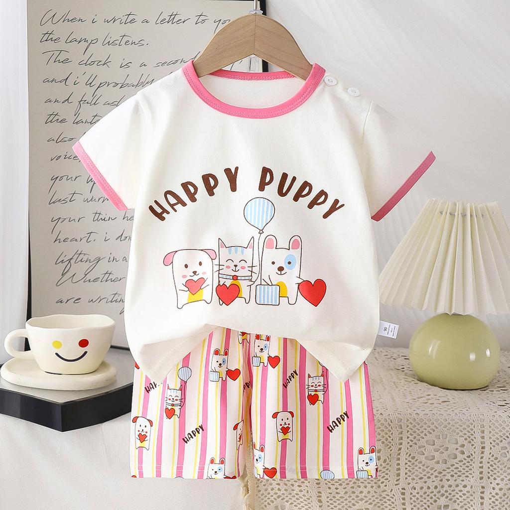 Children's Short-Sleeved Sets for Summer Boys' and Girls' Clothes Lightweight T-shirts for Children's Clothing