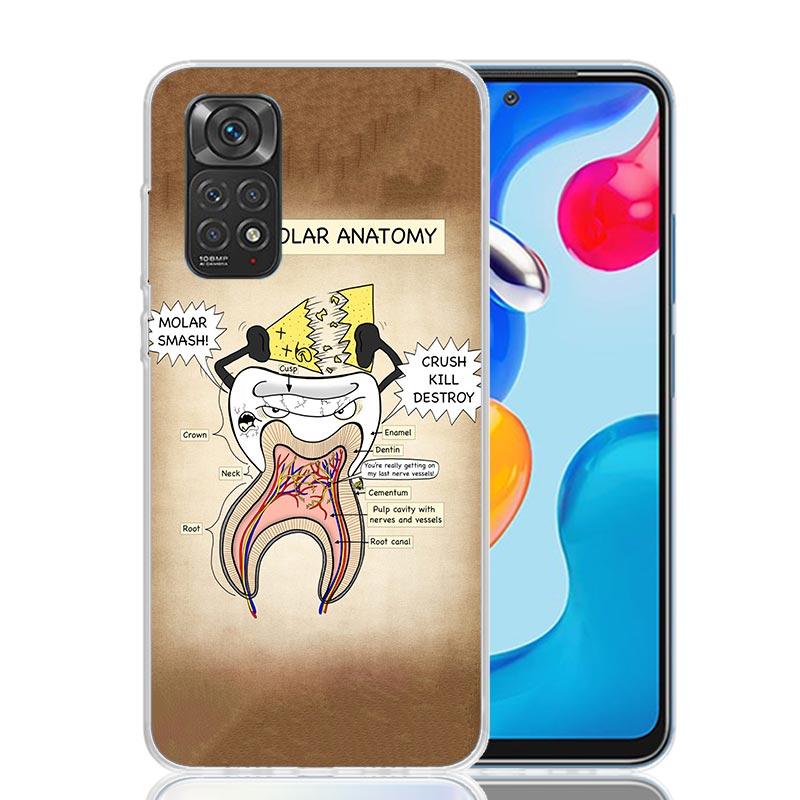 Wisdom Teeth Dentist Tooth Case Phone Cover for Xiaomi Redmi Note 14 13 12S 12 11S 11 11T 11E 10S 10 Pro Plus 5G Trend Fundas No