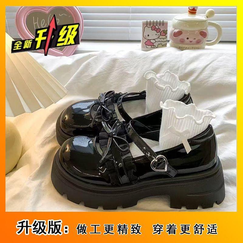 

British skirt platform-soled versatile autumn new round head small leather shoes Mary Jane single shoes women 35