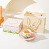 Pastoral Ceramic Coffee Cup and Saucer Set, Afternoon Tea Cup Snack Combination, High-end Sense, Fresh Literary and Romantic