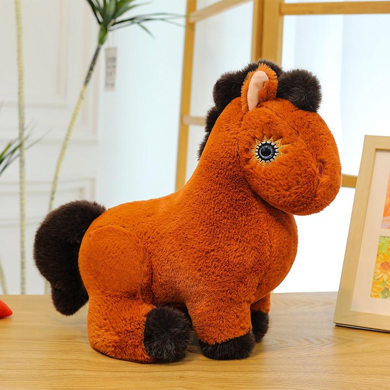 Cute Floating Star Pony Plush Toy Claw Machine Doll Zodiac Horse Year Mascot Home Decoration