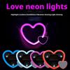 Solar Powered Heart Shaped Neon Light Car Atmosphere 4 Car Lamp Modes Accessory Ambient With Decoration Light Z5n1