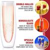 6Pcs Champagne Glasses Set Double Wall Heat Resist Glass Cup Stemless Sparkling Wine Glasses Transparent  Flute for Wedding