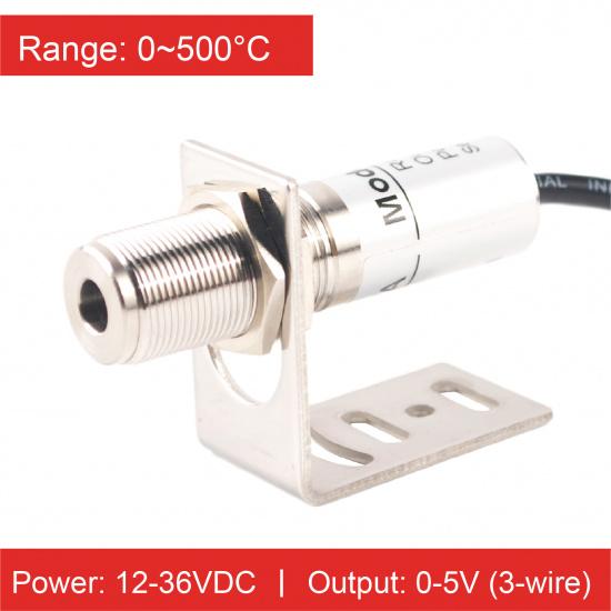 CK-DT-A Mini 68mm IR Temp Sensor Probe 0‑10V/0‑5V/4‑20mA RS485 0‑600℃ Industrial Non-contact Temp Transmitter 2