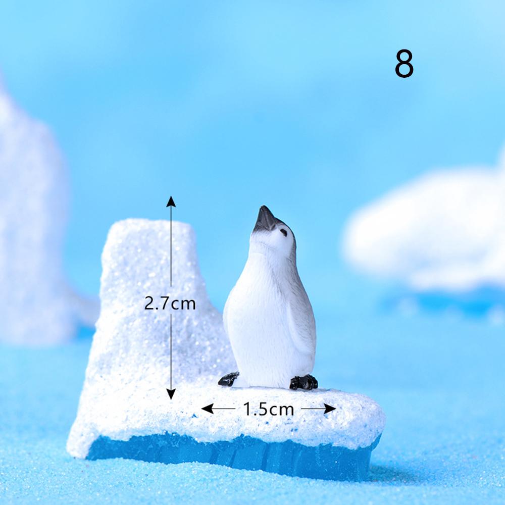 

1pc DIY Crafts Mini Winter Penguin Seal Snowflake Iceberg Miniature Figurine Figures For Fairy Statue Handicraft Home Decoration