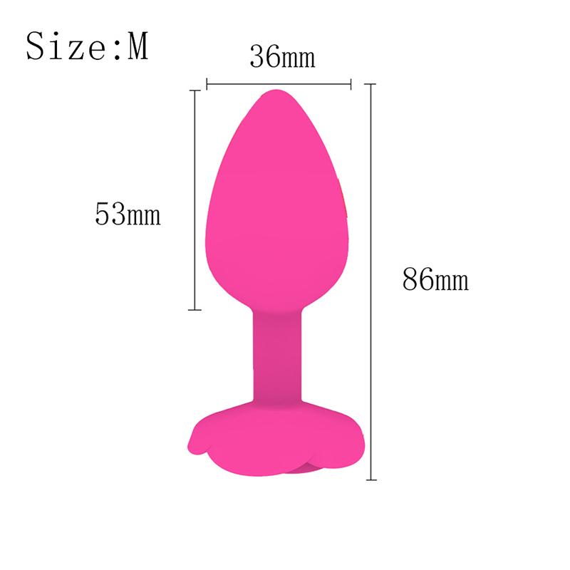 Rose Silicone Anal Plug Set of 3 Sizes Prostate Massager Butt Plugs Stimulator for Couples Men Women Anal Trainer Sex Toy