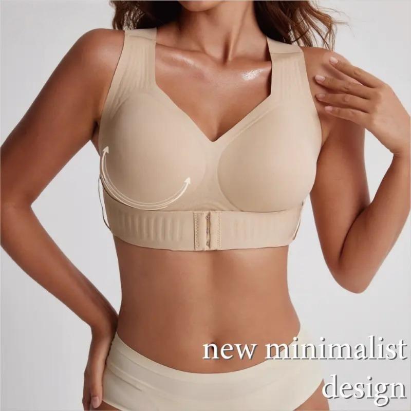 TK front buckle European size large size jelly posture underwear gather anti-sagging lift sports bra women