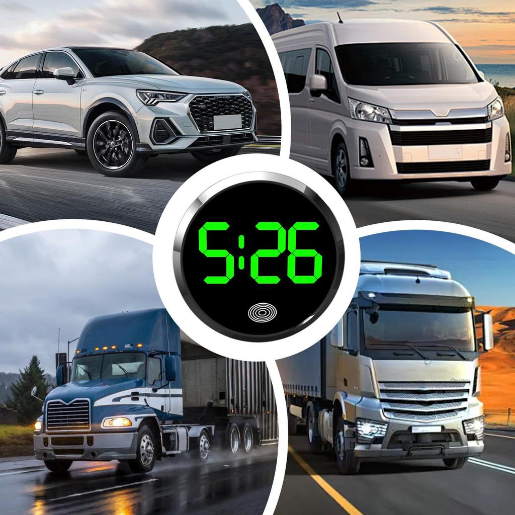 Bilklocka Miniklocka Digital Pekkontroll Ljusklocka med LED-display Fordons Instrumentpanel Dekoration Klocka Prydnader Tillbehör